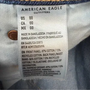 American Eagle‎ Strigid High Rise Cutoff Denim Jean Shorts Frayed Hem Womens 00 thumbnail 2