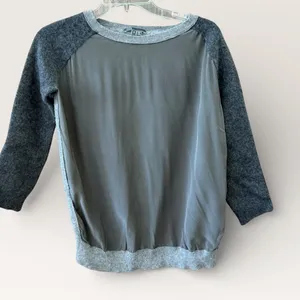 Vince Womens Sz Small Silk Wool Cashmere Blend Sweater Gray Two Tone Minimalist thumbnail 1