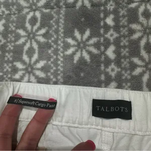 New‎ Talbots White Cargo Crop Chino Straight Leg Supersoft Size 8 Minimalist thumbnail 6