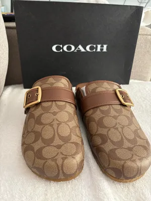 Coach Signature Canvas Mules Sz10 Unisex thumbnail 1