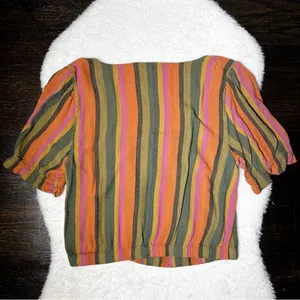 American Eagle Square Neck Striped Cropped Top thumbnail 6
