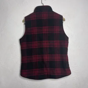 Harper Heritage Boutique Vest Size Small Plaid Full Zip Faux Fur Fleece thumbnail 2