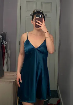 Blue Satin Dress thumbnail 1
