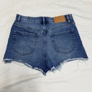 PacSun Vintage High Rise Distressed Denim‎ Shorts Blue Size 29 Button Fly Cutoff thumbnail 2