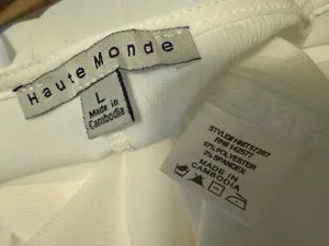 Haute Monde white Wrap Tie Peplum Top size L thumbnail 7