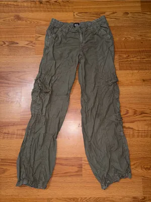 BDG Y2K Olive Utility Cargo Pants with Elastic Cuffs thumbnail 1