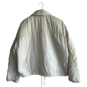Free People Movement Puffer Jacket Sz M Off The Bleachers Coaches Beige Logo thumbnail 3