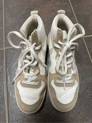 Veja V-15 High Top Lace Up Sneakers Suede Leather Beige White US 8 EU 39 thumbnail 7