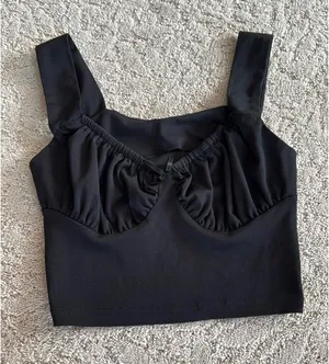 Black Cropped Tank Top thumbnail 1