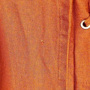 Who What Wear Burnt Orange Linen Blend Lace-Up Neckline Puff Sleeve Dress Small thumbnail 2