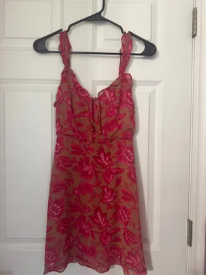 Pink floral dress thumbnail 1