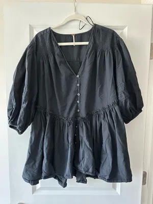 Free People Black Top/ Mini Dress thumbnail 1
