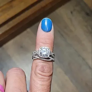Love Eternity Set 2pc Cubic Zirconia Braided Double Band size 9 thumbnail 14