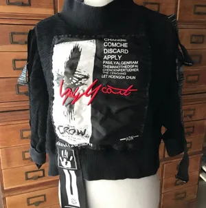 MZJLfashion Grunge Gothic Goth black long sleeve Y2K Rock Emo shirt thumbnail 1