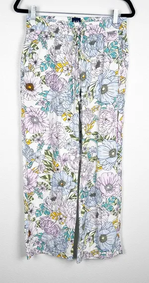 Gap Women's Floral Print Pull On Pants Sz S thumbnail 1