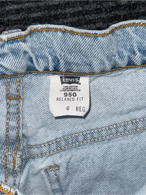 Vintage 90s Levis 950 Orange Tab Relaxed Denim Shorts Distressed 6 / 26 USA Made thumbnail 7