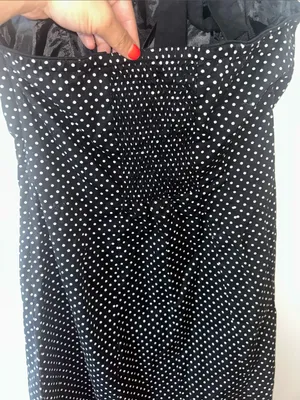 Black Polka Dot Y2K Sleeveless Dress Halter Midi Dress NWOT thumbnail 4