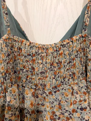 NWT Blue Bird Floral Tiered Lace-Trim Sundress - Sage Floral thumbnail 3