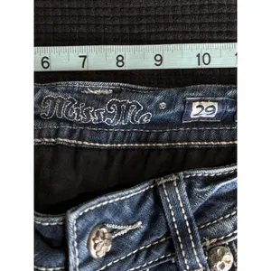 Miss Me Bootcut Jeans Zip Low Rise Embroidery/Gems Logo‎ Size 29 Boho/Western thumbnail 6