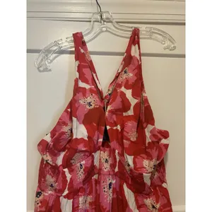 New Pink Floral Cross Neck Halter Open Back Printed Summer Maxi Dress Size XL thumbnail 4