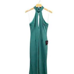 Lulus Belestina Teal Green Cutout Mock Neck Maxi Dress size Small thumbnail 8