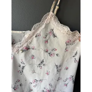 Nora Women's Floral Lace Trim Chemise, Size M thumbnail 2
