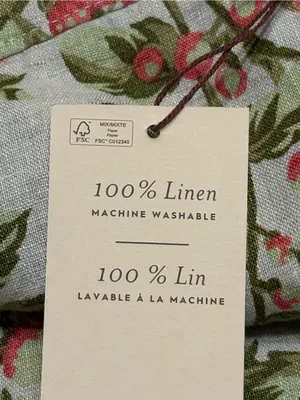 Laura Ashley 100% Linen Wide-Leg Berry & Floral Pants with Pink & Green Print Lg thumbnail 7