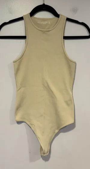 Abercrombie and Fitch tan ribbed bodysuit‎ thumbnail 1