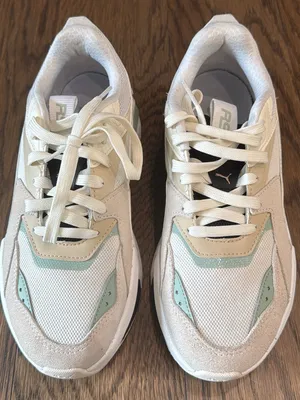 Puma White & Mint Green Retro Sneakers • thumbnail 1