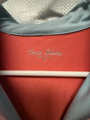 Court Haley Women's Size Small Sleeveless 1/4 Zip Golf Polo Top Blue and Coral thumbnail 2