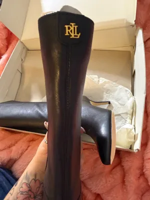 BRAND NEW RalphLauren Leannah-BO-MBO Black Sheep Nappa Sz 8.5 $465Retail! thumbnail 5