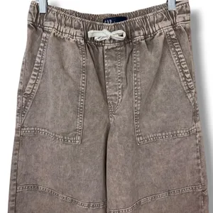GAP Denim NWOT Mushroom Brown High Rise Pull-On Wide-Leg Utility Jeans Small thumbnail 6