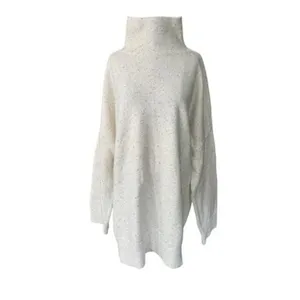 Abercrombie Cream Speckled Nep Knit Turtleneck Sweater Dress Womens Size Large L thumbnail 2
