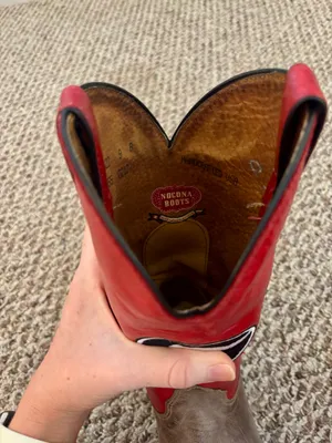 Nocona university of Georgia women’s Two-Tone Red & Brown Western Cowboy Boot thumbnail 9