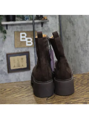 Wild Fable Womens Honor Boots Faux Suede Platform Combat Boots Dark Brown 9M thumbnail 4