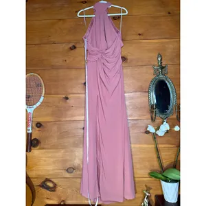 NWT Lulus Lavinia Rusty Rose Mock Neck Backless Maxi Dress Bridesmaid Gala Sz XL thumbnail 2