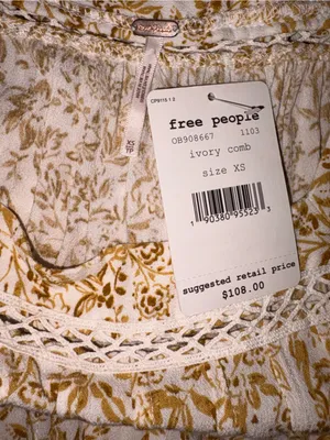 NWT Free People Talk About It Tunic Ivory Combo Extra Small thumbnail 10