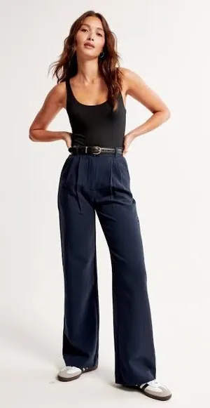Abercrombie Sloane Tailored Pants Navy thumbnail 1