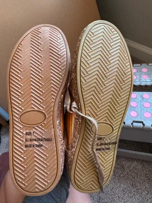 Qupid Mirrored Rose Gold Sparkly Sneakers size 7 thumbnail 5