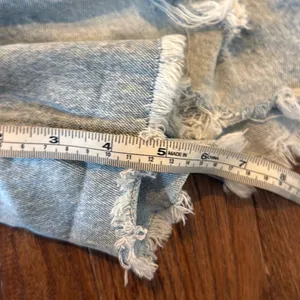 Old Navy high rise curvy og straight button fly distressed shorts 4 thumbnail 4
