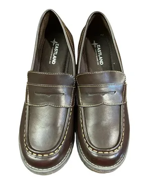 Eastland Holly Brown Chunky Penny Loafers Block Heel Lug Sole Women 9.5 thumbnail 1