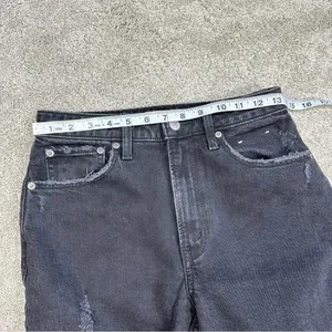 Abercrombie & Fitch Curve Love The Mom High Rise Skinny Jean Black Destroy 26 2R thumbnail 13