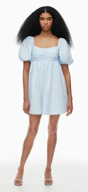 Wilfred‎ Amuse Poplin Babydoll Mini Dress in Light Blue Size XXS thumbnail 1