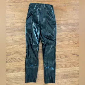 Black Latex Leggings Size 2 thumbnail 3