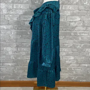 Zara Teal Long Sleeve Dress with Ruffles thumbnail 4