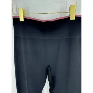 Outdoor Voices Seamless Ribbed Leggings Black Pink Logo High Waist‎ Medium thumbnail 3