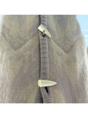 Vintage 90s mohair sweater cream toggle buttons thick warm made in Germany sz XL thumbnail 5