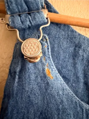 Denim Midi Pinafore Dress - Blue thumbnail 2