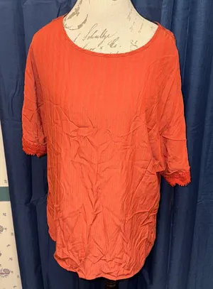 Women’s Emory Rose Blouse Orange Size XXL thumbnail 1
