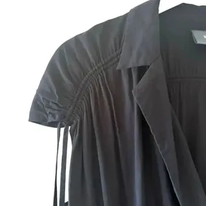 Anthropologie Maeve Carlotta Ruched Shirt Minimalist Dress Black SZ XS #2257 thumbnail 4